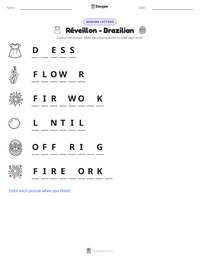 Réveillon - Brazilian printable worksheet preview