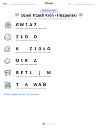 Podgląd drukowalnego arkusza ćwiczeń Dzień Trzech Króli - Hiszpański