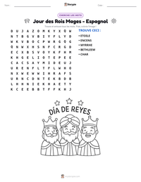 Aperçu de la feuille de travail imprimable Jour des Rois Mages - Espagnol