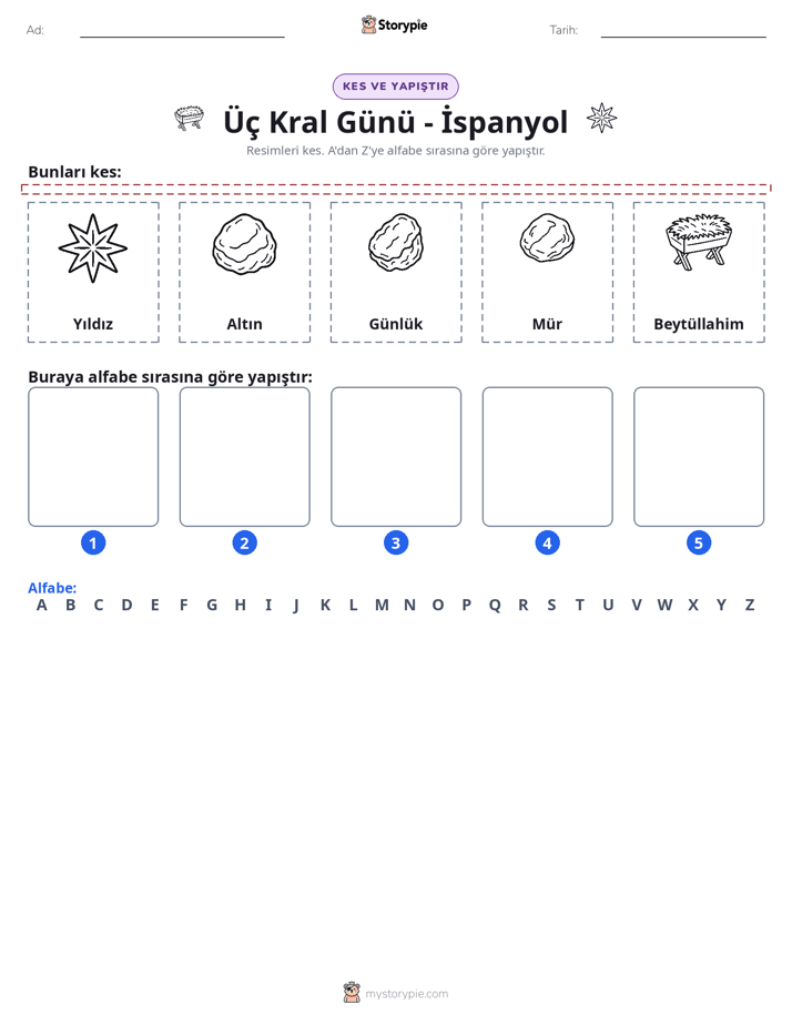 Kes & Yapıştır Alfabe