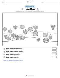 Hanukkah printable worksheet preview