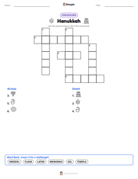 Hanukkah printable worksheet preview