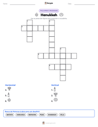 Prévia da folha de atividades imprimível Hanukkah