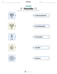 Chanukka druckbare Arbeitsblatt Vorschau