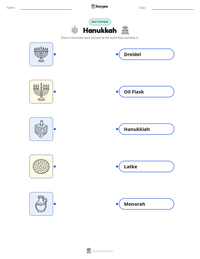 Hanukkah printable worksheet preview
