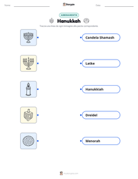 Anteprima della scheda stampabile di Hanukkah