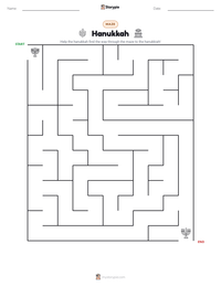 Hanukkah printable worksheet preview