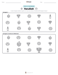 Anteprima della scheda stampabile di Hanukkah