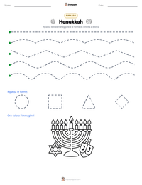 Anteprima della scheda stampabile di Hanukkah
