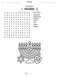 Hanukkah printable worksheet preview