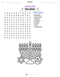 Anteprima della scheda stampabile di Hanukkah