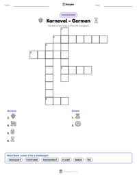 Karneval - German printable worksheet preview