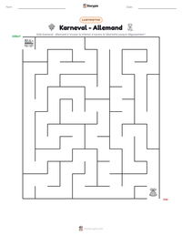 Aperçu de la feuille de travail imprimable Karneval - Allemand