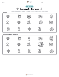 Karneval - German printable worksheet preview