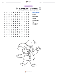 Karneval - German printable worksheet preview