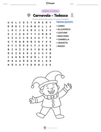Anteprima della scheda stampabile di Carnevale - Tedesco