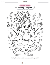 Vista previa de la hoja de trabajo imprimible de Sinulog - Filipino