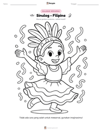 Prabaca lembar kerja cetak Sinulog - Filipina