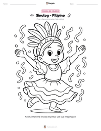 Prévia da folha de atividades imprimível Sinulog - Filipino