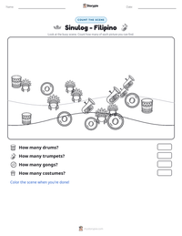 Sinulog - Filipino printable worksheet preview