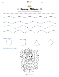 Aperçu de la feuille de travail imprimable Sinulog - Philippin
