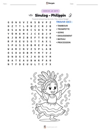 Aperçu de la feuille de travail imprimable Sinulog - Philippin