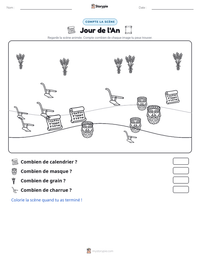 Aperçu de la feuille de travail imprimable Jour de l'An