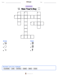 New Year's Day printable worksheet preview