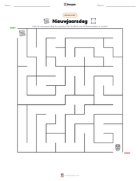 Nieuwjaarsdag afdrukbare werkblad voorbeeld