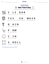 New Year's Day printable worksheet preview