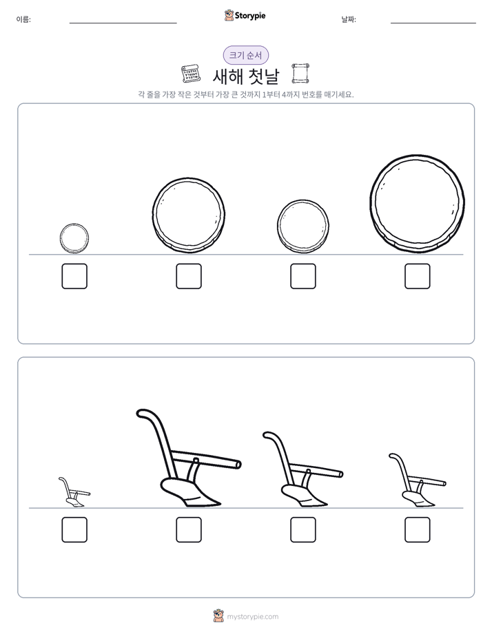 크기 순서