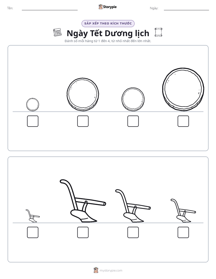Thứ Tự Kích Thước