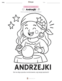 Podgląd drukowalnego arkusza ćwiczeń Andrzejki