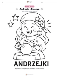 Andrzejki - Polonya yazdırılabilir çalışma sayfası önizlemesi