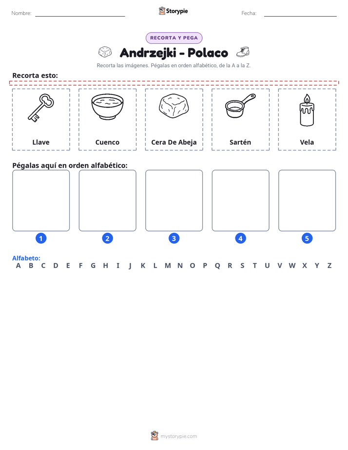 Cortar y Pegar el Alfabeto