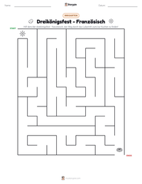 Dreikönigsfest - Französisch druckbare Arbeitsblatt Vorschau