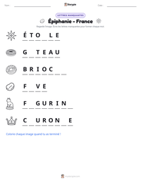 Aperçu de la feuille de travail imprimable Épiphanie - France