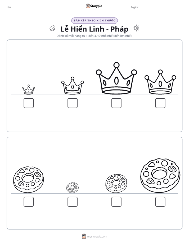 Thứ Tự Kích Thước