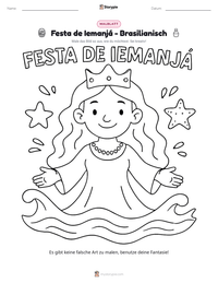 Festa de Iemanjá - Brasilianisch druckbare Arbeitsblatt Vorschau