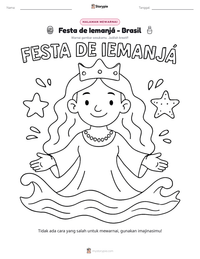 Prabaca lembar kerja cetak Festa de Iemanjá - Brasil
