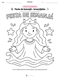 Podgląd drukowalnego arkusza ćwiczeń Festa de Iemanjá - brazylijskie