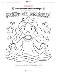 Festa de Iemanjá - Brezilya yazdırılabilir çalışma sayfası önizlemesi