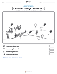 Festa de Iemanjá - Brazilian printable worksheet preview