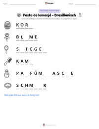 Festa de Iemanjá - Brasilianisch druckbare Arbeitsblatt Vorschau