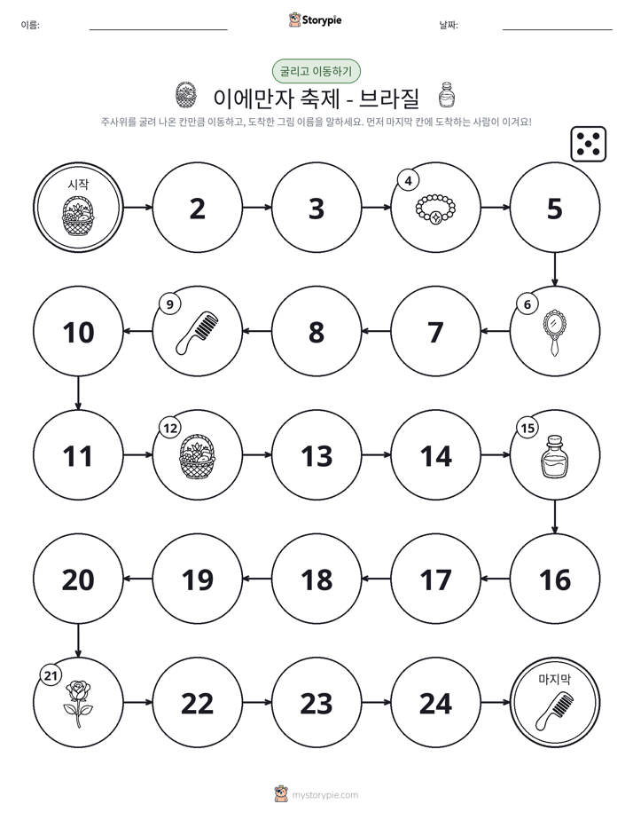 주사위 굴리고 이동하기 게임