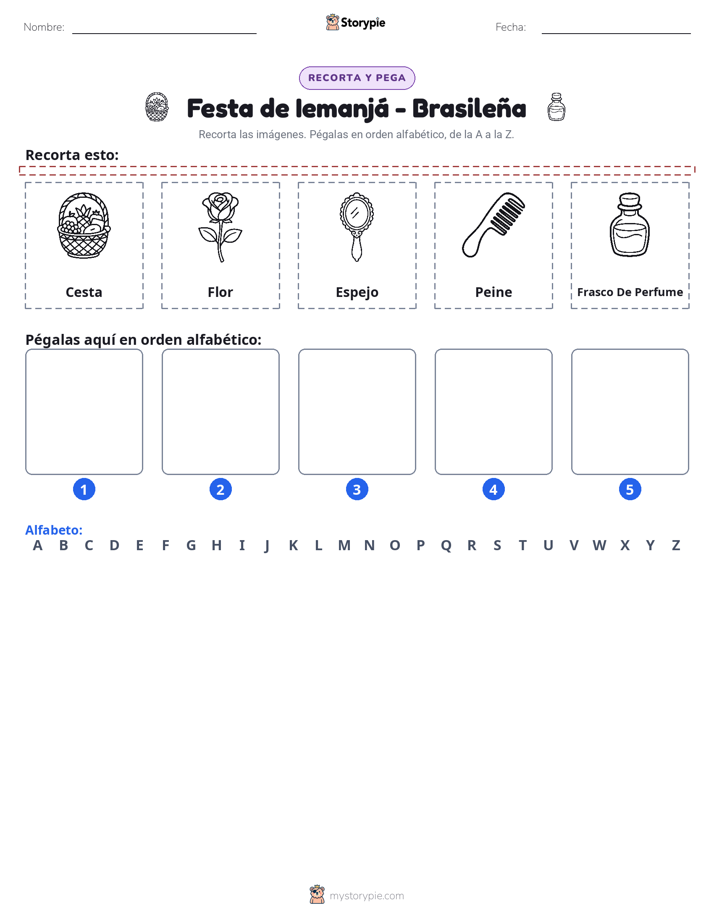 Cortar y Pegar el Alfabeto