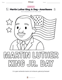 Martin Luther King Jr. Dag - Amerikaans afdrukbare werkblad voorbeeld