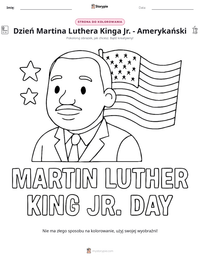 Podgląd drukowalnego arkusza ćwiczeń Dzień Martina Luthera Kinga Jr. - Amerykański