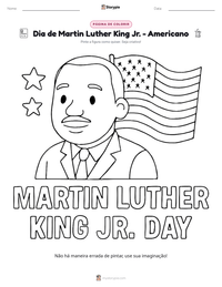 Prévia da folha de atividades imprimível Dia de Martin Luther King Jr. - Americano
