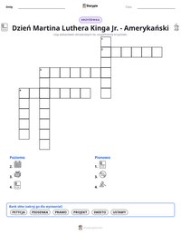 Podgląd drukowalnego arkusza ćwiczeń Dzień Martina Luthera Kinga Jr. - Amerykański